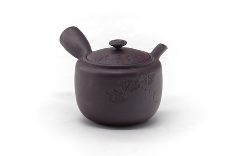 Japanese Kyusu - Floral Engraved Banko Teapot - 200ml