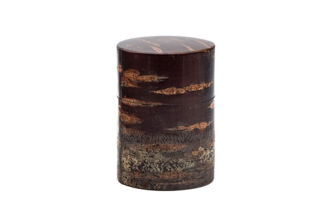 Kabazaiku Bokashi Polished Wooden Cherry Bark Tea Canister
