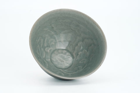 Celadon Peony Leaves Kumidashi Teacup - 80ml