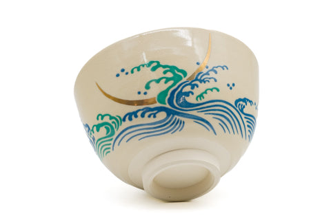 Crescent Moon Upon the Waves - Kyo-yaki Chawan