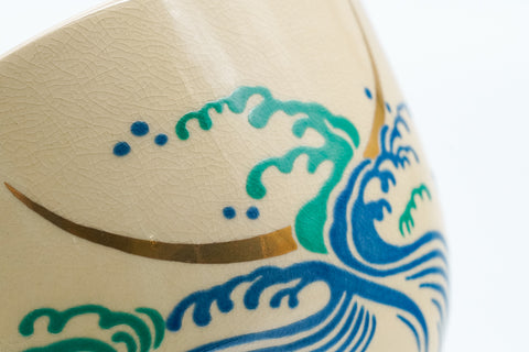 Crescent Moon Upon the Waves - Kyo-yaki Chawan