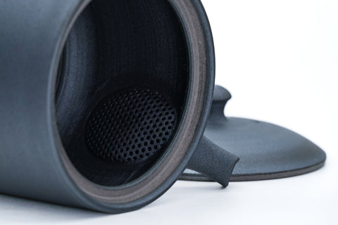 Matte Black Cylindrical Tokoname Teapot - 200ml