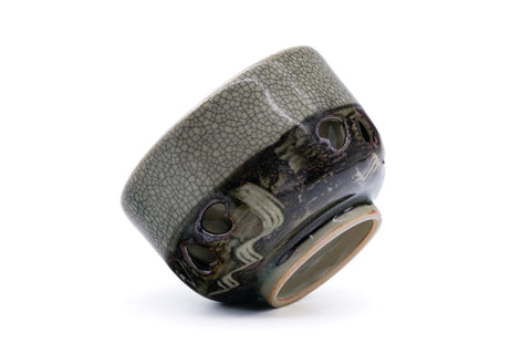 Double-walled Obori Soma-yaki Celadon Sencha Cup - 90ml