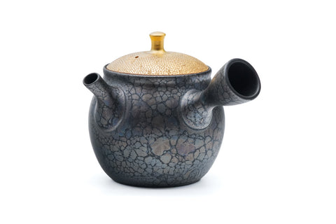 Plum Blossom Gold Tenmoku Tokoname Teapot - 160ml