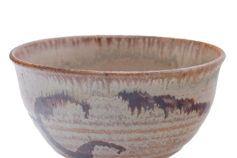 Japanese Matcha Bowl - Abstract Brown Drip-Glazed Chawan - 300ml