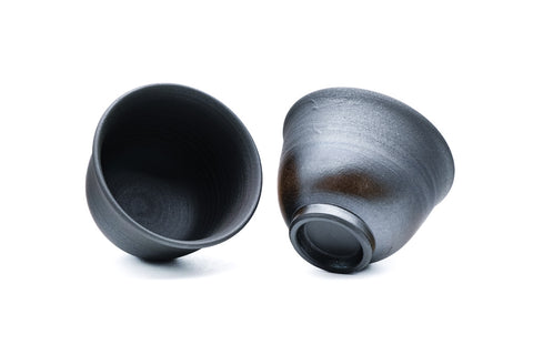 Tea Set - Metallic Glazed Teapot with Two Teacups