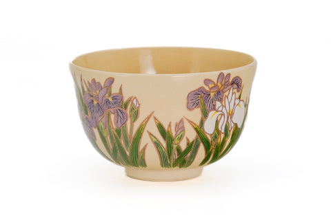 Irises Kyō-yaki Chawan