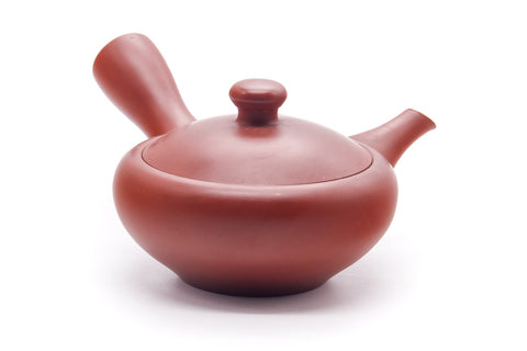 Japanese Kyusu - Smooth Red Shudei Tokoname Teapot - 120ml