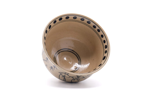 Villagers Annan chawan seen from above, looking into the blue-glazed interior