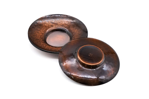 Japanese Chataku - Set of 4 Copper Tessellated Tea Saucers