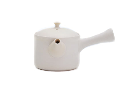 Matte White Cylindrical Tokoname Teapot - 200ml