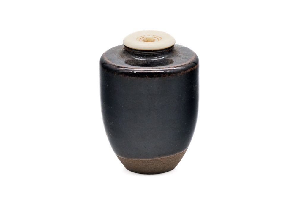 Japanese Chaire - Katatsuki Seto-yaki Tea Caddy with Shifuku – Tezumi