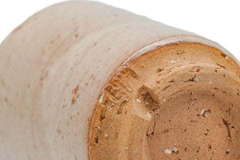 Japanese Teacups - Pair of Beige Drip-Glazed Meoto Hagi Yunomi