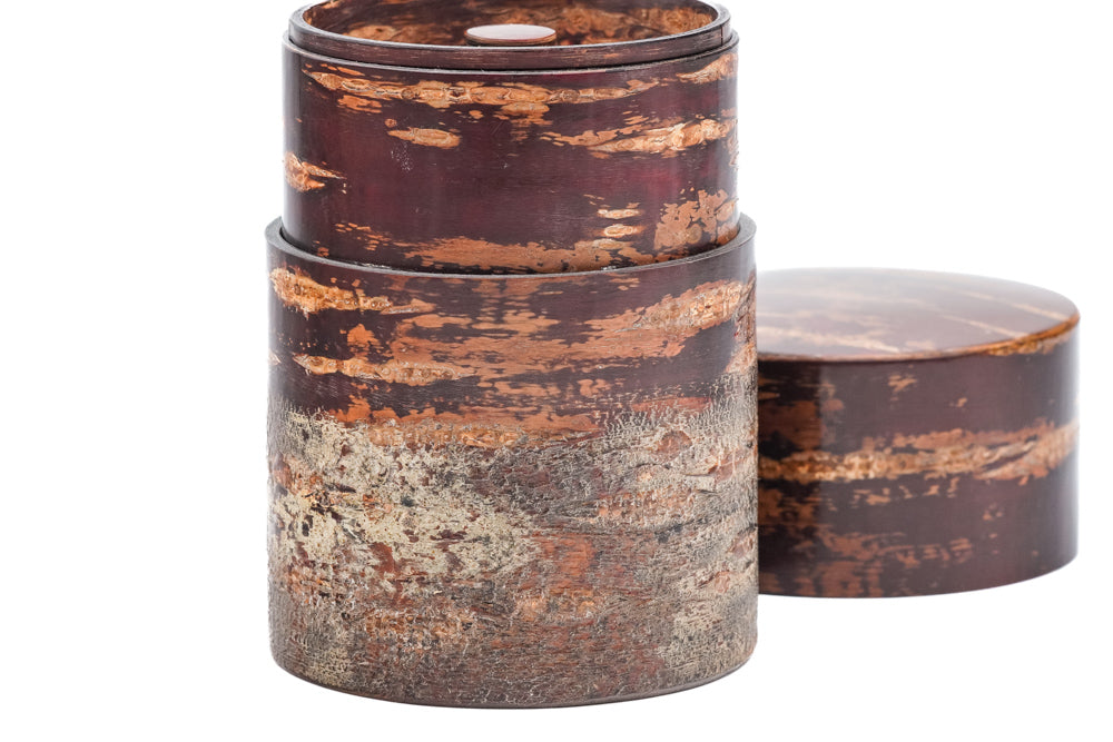 Kabazaiku Bokashi Polished Wooden Cherry Bark Tea Canister – Tezumi