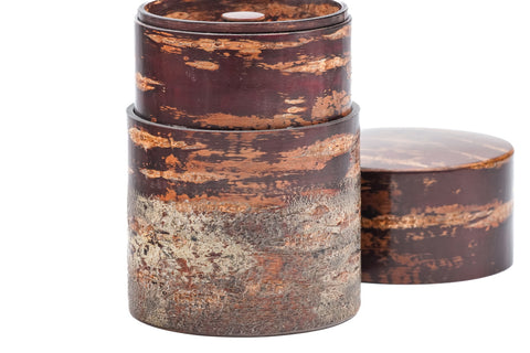 Kabazaiku Bokashi Polished Wooden Cherry Bark Tea Canister