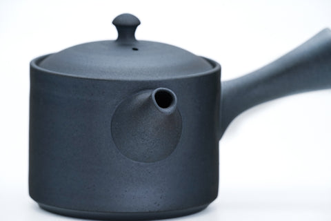 Matte Black Cylindrical Tokoname Teapot - 200ml