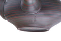 Closeup of the body detailing the green, red and black nerikomi marbled clay