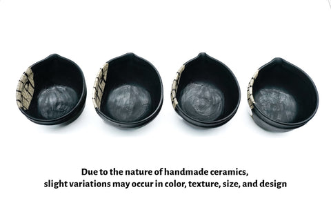 Kuro-Oribe Spouted Matcha Bowl - 350ml