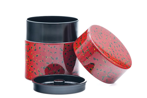 Aka Kara-Nuri Chazutsu - Red Lacquerware Tea Canister
