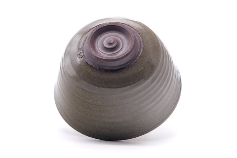 Japanese Matcha Bowl - Dark Brown Painted Leaves Chawan - 450ml