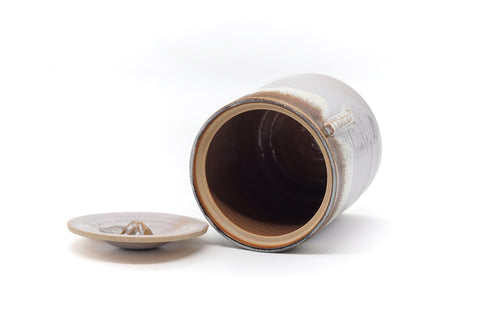 Japanese Mizusashi - Brown Drip-Glazed Fresh Water Container - 1500ml