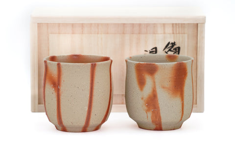 Pair of Hidasuki Bizen-yaki Teacups - 200ml
