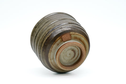 Japanese Teacup - Floral Green Spiraling Yunomi - 220ml