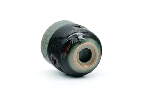 Japanese Teacup - Small Celadon Obori Soma-yaki Double-Walled Guinomi - 30ml