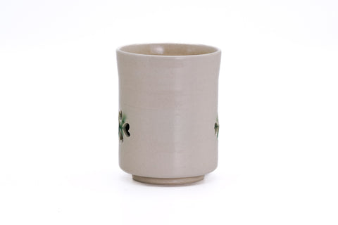 Double-walled Obori Soma-yaki Beige Teacup Pair