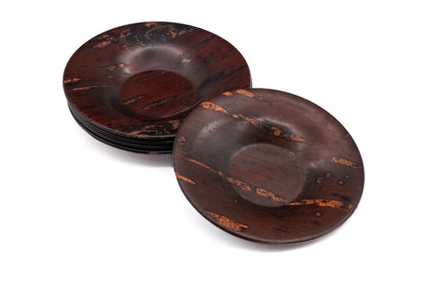 Japanese Chataku - Set of 5 Vintage Cherry Bark Tea Saucers