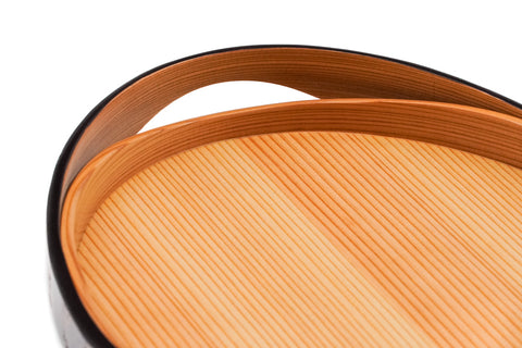 Ōdate Magewappa Kabazaiku Kasanegasane Bon - Wooden Cherry Bark Handled Tray