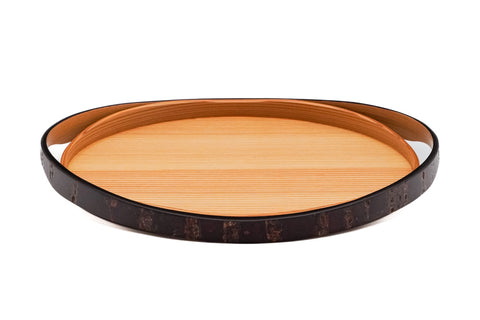 Ōdate Magewappa Kabazaiku Kasanegasane Bon - Wooden Cherry Bark Handled Tray