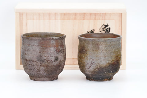 Pair of Sangiri Bizen-yaki Teacups - 200ml