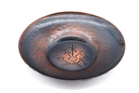 Japanese Chataku - Set of 5 Unique Hammered Copper Tea Saucers