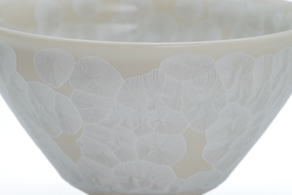Silvery White Hanakessho Crystal Glaze Tenmoku Chawan - Thumbnail 5