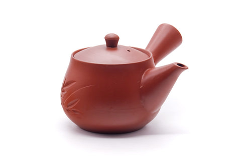 Japanese Kyusu - Long Grass Engraved Tokoname Teapot - 280ml