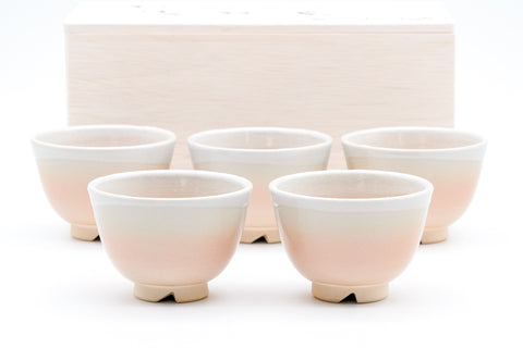 Set of 5 Classic Hagi-yaki Teacups - 110ml