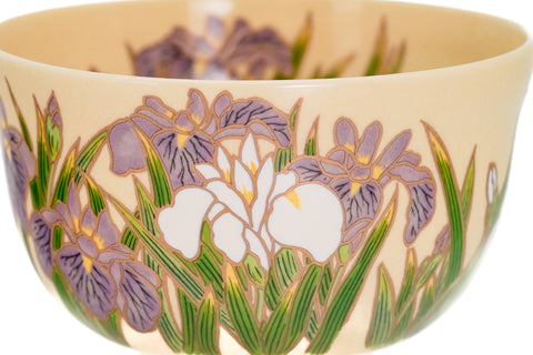 Irises Kyō-yaki Chawan