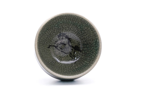 Double-walled Obori Soma-yaki Celadon Sencha Cup - 90ml