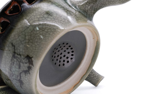 Double-walled Obori Soma-yaki Celadon Tea Set