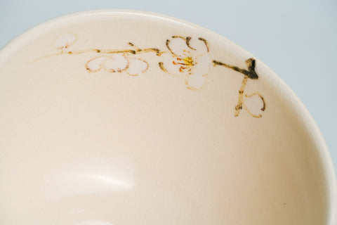 Plum Blossom Kyo-yaki Matcha Bowl