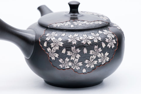 Plum Blossom Engraved Kokudei Tokoname Teapot - 200ml
