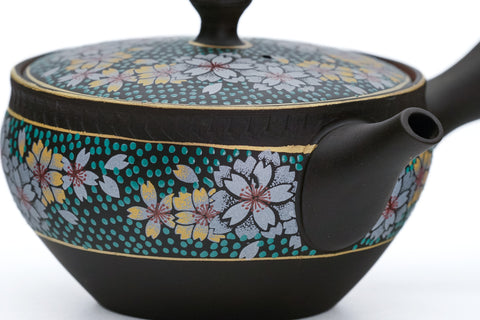 Hand-painted Kutani-style Sakura Tokoname Teapot - 150ml