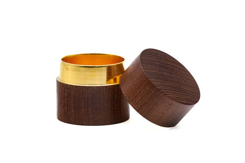 Japanese Nakatsugi - Gold Mulberry Wood Usuchaki Tea Caddy