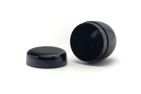 The natsume lid set down beside the open body, three-quarter view