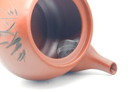 Japanese Kyusu - Engraved Mesh Tokoname Teapot - 340ml