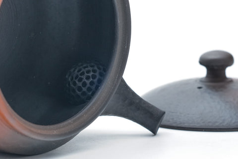 Black Red Textured Tataki Tokoname Teapot - 210ml