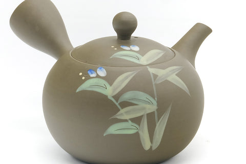 Japanese Kyusu - Floral Ryokudei Tokoname Teapot - 300ml