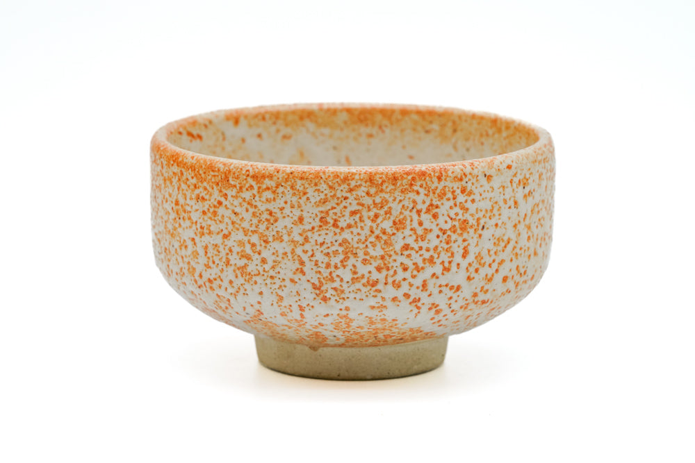 Japanese Matcha Bowl - Speckled Orange White Mino-yaki Chawan – Tezumi