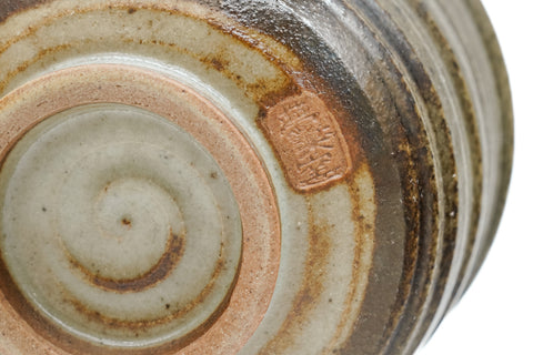 Japanese Teacup - Floral Green Spiraling Yunomi - 220ml